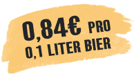0,80 € pro 0,1 Liter Bier