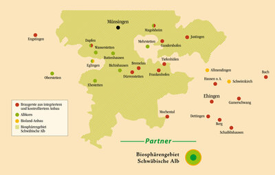 Berg Brauerei Einzugsgebiet Karte
